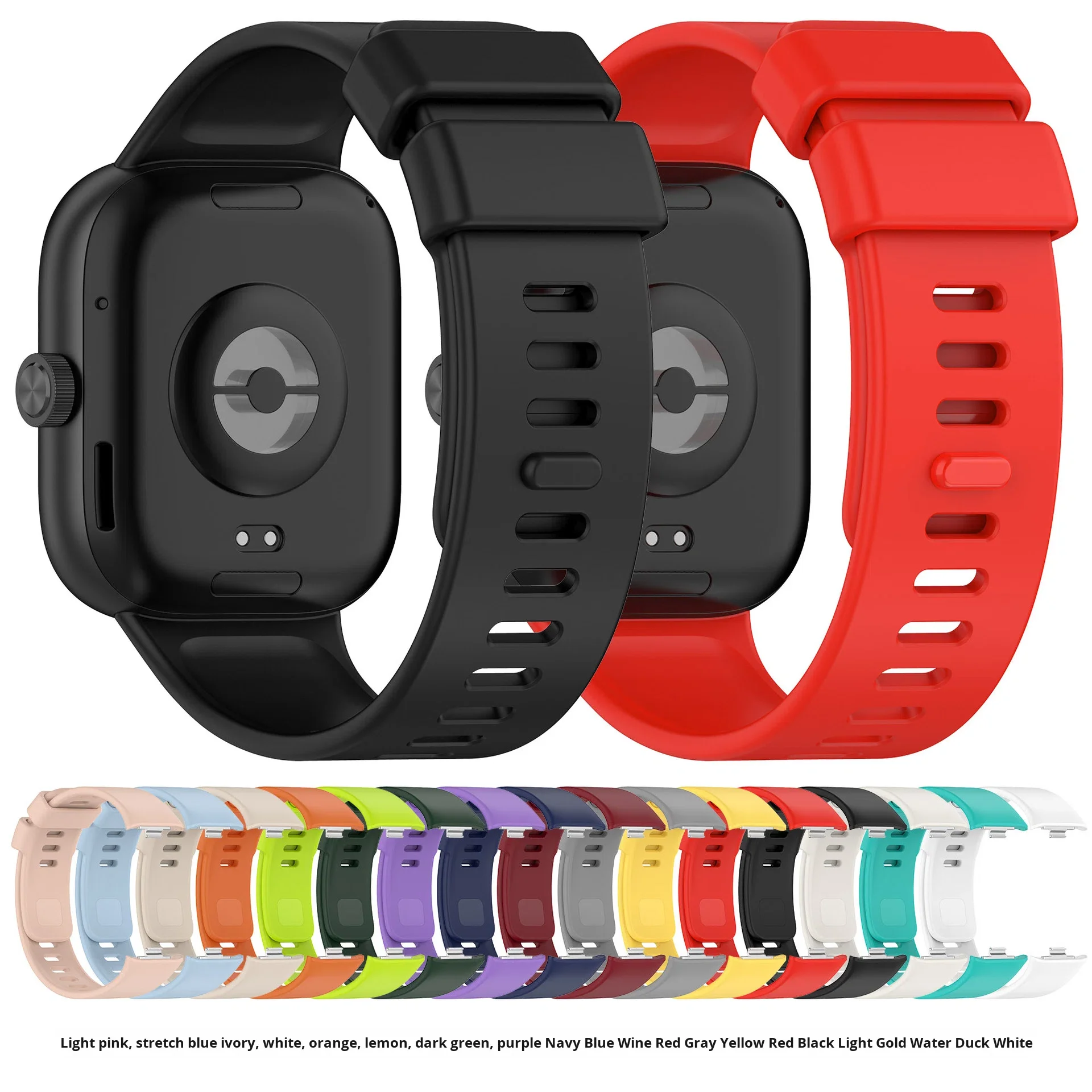 Extra Large Breathable Fashion Sports Silicone Strap for Redmi Watch 4/5/6 26mm Band Length Pin Buckle