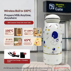 <span class=keywords><strong>Bouilloire</strong></span> portable USB 500 ml OEM/ODM pour bébé, chauffage sans fil 100 W, tasse de préparation de lait thermostatée en acier inoxydable 316 - Product Image 4