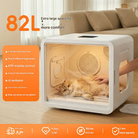 Séchoir intelligent pour animaux de compagnie 82L Grande capacité en PP Silencieux Double moteur Chambre de séchage intelligente pour chats et chiens