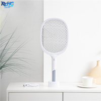 Ventes chaudes Lampe tue-insectes électrique rechargeable par USB 2 en 1 Fonctionnelle Raquette anti-moustiques UV rechargeable par USB