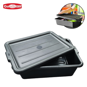 Thương mại xe buýt lưu trữ bồn Đen PP hình chữ nhật tiêm Tote box với xử lý 8 lít rửa lưu vực - Product Image 2