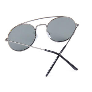 Gafas de sol con montura metálica para hombre, estilo aviador retro redondo, UV400, polarizadas, montura negra, lentes TAC - Product Image 3