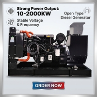 Générateur diesel sans balais auto-excité avec régulation AVR, démarrage automatique, type super silencieux, châssis ouvert, à vendre