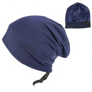 Bonnet en satin doublé, style décontracté, avec logo personnalisé, élastique réglable, bonnet de créateur, vente chaude - Product Image 1