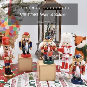 European-Style Wooden <b>Nutcracker</b> Soldier Small Holiday Ornament Doll Eco-Friendly Modern Design Living Room <b>Christmas</b> Hanging - Product Image 2