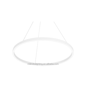 Colección de moda, decoración del hogar, anillo de luz LED, luz colgante nórdica, 60cm de diámetro, 24 pulgadas, anillo blanco arriba-abajo, luminaria lineal LED - Product Image 1