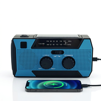 Radio d'alerte AM/FM solaire à manivelle 5000 mAh USB-C, radio météo d'urgence, alarme SOS, lampe torche pour la randonnée – Vente directe usine