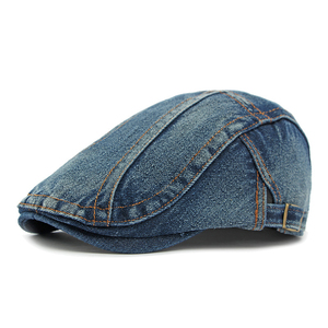 Casquette gavroche en jean pour hommes et femmes coton boucle réglable casquette plate chapeau conduite chasse béret - Product Image 3
