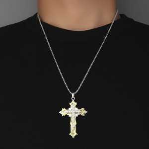 Collane <span class=keywords><strong>con</strong></span> Ciondolo a Croce di Gesù Antiche per Uomo, Stile Hip-hop e Street, Accessori di Gioielleria Maschile - Product Image 4