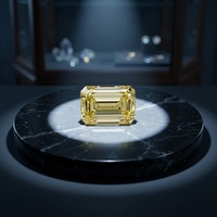 Diamant de laboratoire jaune vif fantaisie radiant de 2 carats certifié IGI, taille émeraude, pierre libre pour la fabrication de bijoux AURA LUXURIA