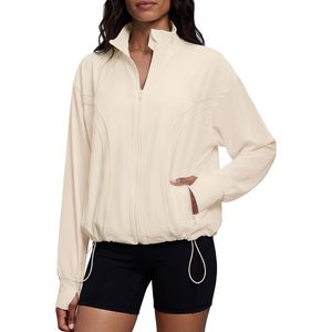 Veste athlétique légère pour femme FOXA, coupe ample, poches zippées, respirante, vêtements de course et de gym - Product Image 1