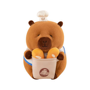Peluche de Capibara Chef Novedoso al por Mayor, Muñeco de Peluche Capibara Panadero <span class=keywords><strong>Feo</strong></span> y Adorable con Pan - Product Image 6