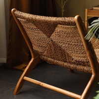 Fauteuil inclinable en rotin et bois massif, style Wabi-Sabi, pour balcon, salon, mobilier de maison, Chine JUN HENG Modèle JX-0536