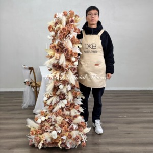 อุปกรณ์ตกแต่งถนนลายดอกไม้หรูหราฉากหลังของนักวิ่งโซฟาประดับตกแต่งงานแต่งงานดีไซน์ผ้าธงดอกไม้ - Product Image 1