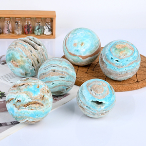 Wholesale Natural Healing <b>Crystal</b> Sphere Hand Polished Blue Hemimorphite Sphere <b>Ball</b> for Home Decor - Product Image 4