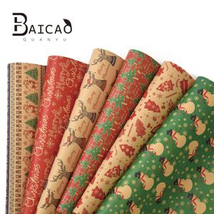 Giấy gói giáng sinh theo phong cách mới: giấy kraft cổ điển với các mẫu cây thông giáng sinh, bông tuyết và người tuyết - Product Image 5