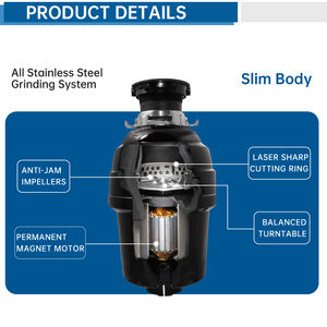 Elektrikli Ev Tipi Atık Öğütücü Gıda Atığı Öğütücü Paslanmaz Çelik Mutfak Atık Doğrayıcı Sürekli Beslemeli Çöp Öğütücü - Product Image 4