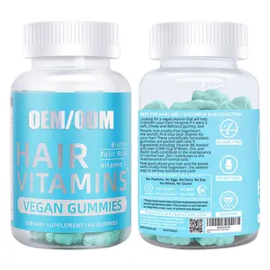 निजी लेबल कोलेजन के साथ Gummies बायोटिन विटामिन चिपचिपा भालू सुधार बाल त्वचा और कील विकास