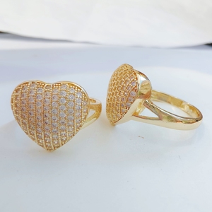 JML all'ingrosso di alta qualità di lusso da donna 14K Oro cuore anello Joyera De Oro Laminado Anillo fatto in ottone regalo perfetto <span class=keywords><strong>per</strong></span> i più amati - Product Image 3