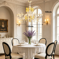 Lustre en verre artisanal moderne italien de Murano, doré, transparent, en forme de fleur, pour décoration intérieure, villa, lampe suspendue, éclairage d'événements