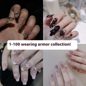 Venta al por mayor de lujo de moda <span class=keywords><strong>Rosa</strong></span> Press-On Nails Diseño de salón hecho a mano para dedos de larga duración Unique Stick-On Nails - Product Image 3