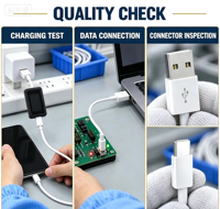 Câble de charge et de données USB-A vers 8 broches 3A en TPE souple 1M 1.5M 2M – En stock – Fournisseur en gros