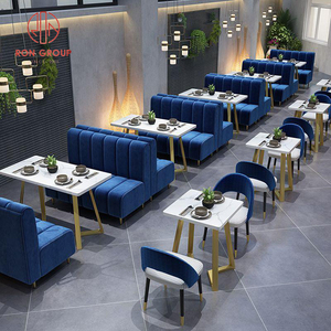 Restaurant Marble Cafe Coffee Shop Sofa <strong>and</strong> Booth Seating Set Furniture <strong>Table</strong> With <strong>Chair</strong> For Cafe - Product Image 6