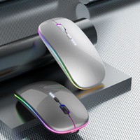 Accessoires informatiques souris rgb souris mince inalambrico ergonomique batterie rechargeable affichage de la puissance souris sans fil