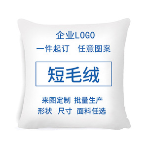 Customized Short Pile Velvet Pillowcase Square Washable For Living Room Decorative <b>Throw</b> Pillows With Logo Print - Product Image 1