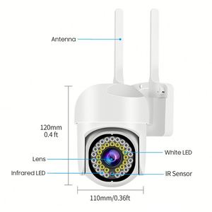 Caméra WiFi CCTV Full HD 360 degrés avec vision nocturne prend en charge le capteur CMOS de stockage de données de carte mémoire - Product Image 6