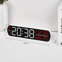 Horloge numérique à affichage LED électronique grand écran portable avec télécommande, calendrier, heure, étanche, intérieur, monde