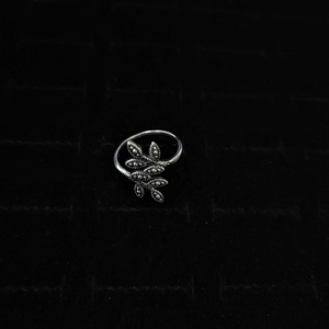 Beliebte Retro Thai Silber 925 Sterling Silber Blatt Ring für Frauen, hochwertige einfache Blatt Stapel Ring - Product Image 4