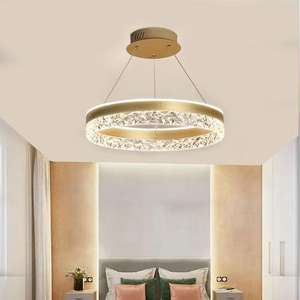 Araña de espectro completo LED acrílico Circular D19.7in, lámpara colgante minimalista moderna para dormitorio, lámpara de techo redonda creativa - Product Image 6