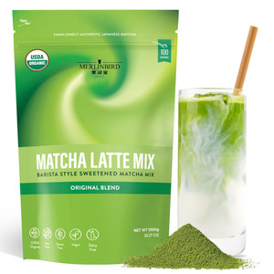 Polvo de té verde Matcha orgánico USDA café endulzado Matcha Latte mezcla té verde en polvo ceremonial <span class=keywords><strong>con</strong></span> embalaje en bolsa - Product Image 1