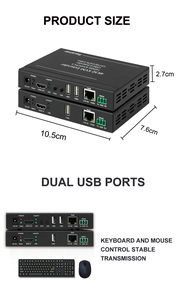 Haute Performance 4K30 KVM <span class=keywords><strong>HDMI</strong></span> Extender USB 2.0 sur câble IP/CAT5e/CAT6 Audio professionnel vidéo et éclairage - Product Image 6