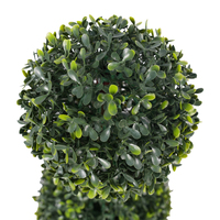 Arbre artificiel en buis double boule PE H60cm, assemblage flexible, résistant aux intempéries, anti-UV, écologique, topiaire en pot pour extérieur