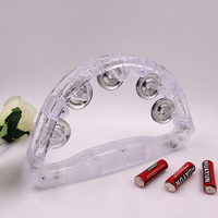 LED Glow Tambourine Noise Maker Light up Large Handheld Musical Flashing Bells Tamborines Percussion Instrument Birthday Gift