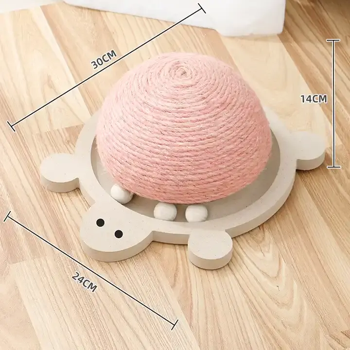 Grosir desain baru kucing menggaruk kura-kura seperti papan mainan hewan peliharaan bola goresan kucing mainan interaktif Set dengan Catnip