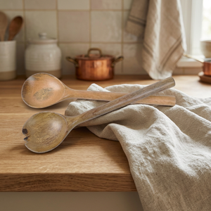 Wood <b>Salad</b> Servers Set Eco-Friendly Dishwasher Safe Manual <b>Salad</b> <b>Tools</b> - Product Image 2