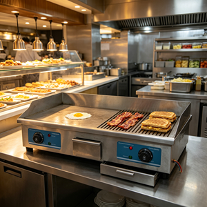 Electric Stainless Steel <b>Griddle</b> Commercial <b>Flat</b> <b>Top</b> Grill 4.4kW 220-240V Countertop Cooking Equipment - Product Image 5