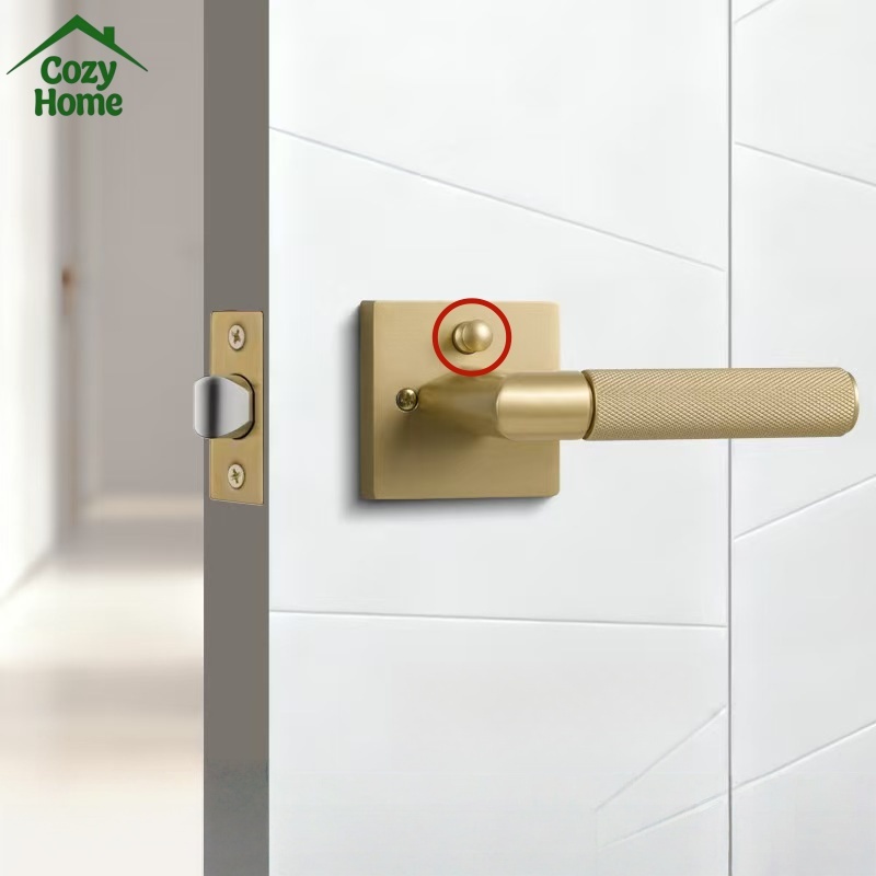 Gold Square Privacy Lock