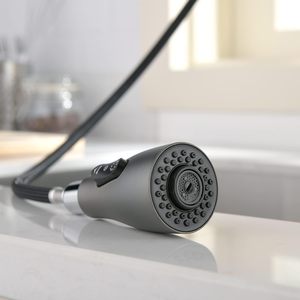 Modern <strong>Single</strong>-Handle <strong>Kitchen</strong> <strong>Faucet</strong> with Pull-Out <strong>Sprayer</strong> - 3 Water Outlet Modes, Brass Material - Product Image 1