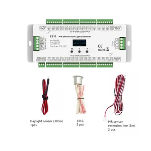 Controlador de iluminación de escaleras, sensor de movimiento PIR de 32 escalones, cuerpo humano, controlador de luz de inducción, control de luz de escalera, gran oferta