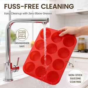 12 Cup <b>Silicone</b> Muffin Pan Non Stick <b>Baking</b> Mold Easy Release Cupcake Tray for Household <b>Baking</b> - Product Image 5