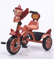 Tricycle pour enfants, tricycle pour tout-petits, vélo à 3 roues, jouet à pédales pour enfants, cadeau d'extérieur, motif citrouille Halloween, stable