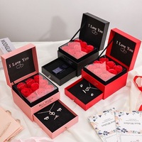 Boîte de présentation de bijoux en verre de luxe imprimée carrée, nouveauté promotionnelle, cadeau pour le Nouvel An chinois, la Fête des Mères, Thanksgiving, pour bijoux préservés