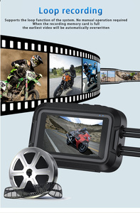 Caméra de tableau de bord pour moto, 3 pouces, 1080P, double objectif, WiFi et GPS, DVR, étanche, antichoc, enregistreur vidéo avant et arrière - Product Image 2