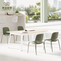 SK1293-2 Chaise de bureau réglable en hauteur avec cadre en fer et plastique coloré, empilable, pour formation, salle à manger, école moderne