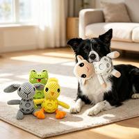 Jouet pour chien en peluche douce avec corps en TPR, durable, couineur et interactif, pour la mastication et la dentition, taille petite/moyenne