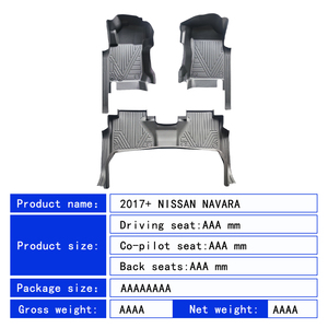 wholesale Factory Custom 5D TPE <b>Rubber</b> Eco-friendly Waterproof Anti Slip 5D Car <b>Floor</b> Mats 3 Pieces for Nissan NAVARA 2017+ - Product Image 5